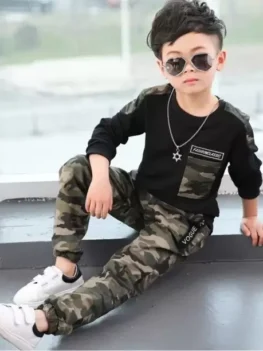 Boys Party (Festive) Track Pants T-shirt (Black).