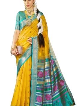 SWORNOF Women's Tussar Raw Silk With Tassels|sarees for women|sarees for women|jute silk sarees|tussar silk saree for women|banarasi silk saree for festival