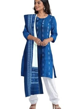 PRITIsree Odisha Sambalpuri Handloom Woman's Pure Cotton Handloom Dress Material With Dupatta Bottom Wear 3 Pic Set Sambalpuri dress material Unstitched PRITI63